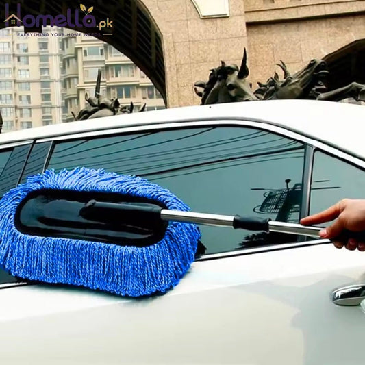 Car Wash Mop Retractable Fiber Wax Mop Car Wax Brush Cleaning Tool Car Wash Without Damaging Paint Dust Removal Fiber Duster