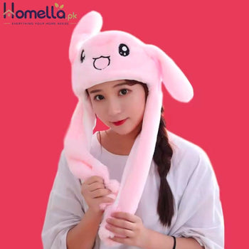 Cute Caps Plush Embroidery Women Hat Gift For Kids Children Girls Boy Wrap Warm Dancing Rabbit Ear Hat