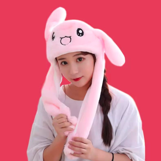 Cute Caps Plush Embroidery Women Hat Gift For Kids Children Girls Boy Wrap Warm Dancing Rabbit Ear Hat