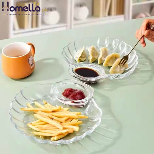 Shell Dish Transparent Dumpling Plate with Vinegar Discs Sushi Breakfast Dried Fruit Snack Shell Spitting Dish Fruit Plate