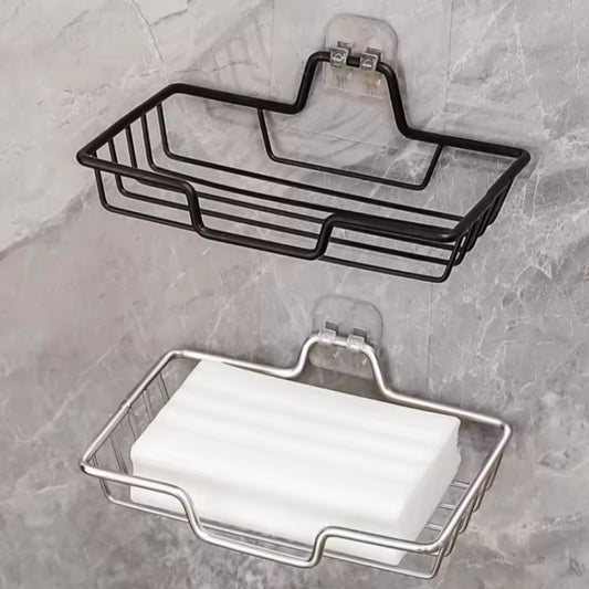 Stainless Steel Wall Mounted Soap Holder No Drill Bathroom Hanger Holder Holds 2 Soap Gift for Halloween Christmas Home Use