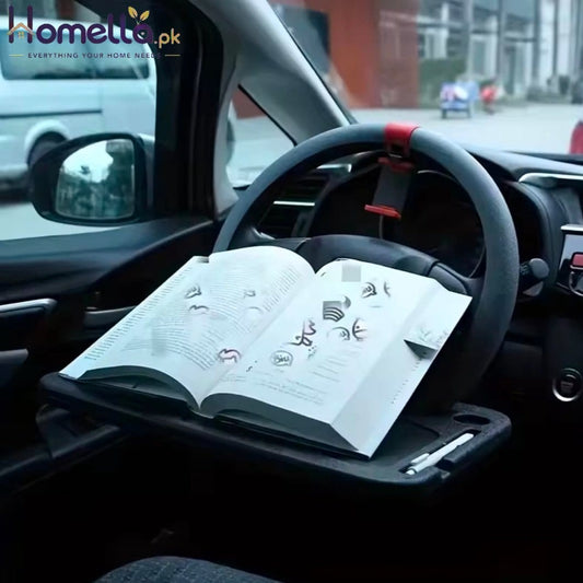 1pc Multifunctional Car Steering Wheel Tray Table Steering Wheel Storage Rack Storage Board Card Table Car mounted dining tray