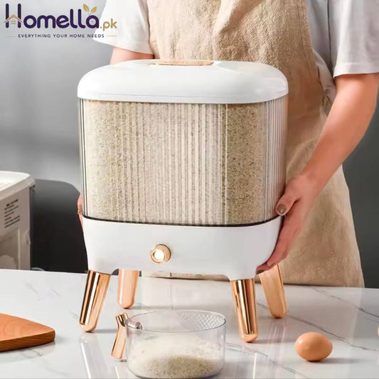Light luxury, press type, rice bucket, household, sealed, moisture proof, large capacity