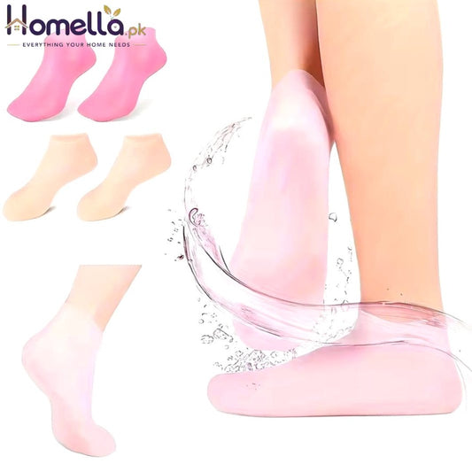1 Pair Silicone Gel Moisturizing Foot Socks for Dry, Cracked Feet - Soothing Massage Pedicure Care Tool