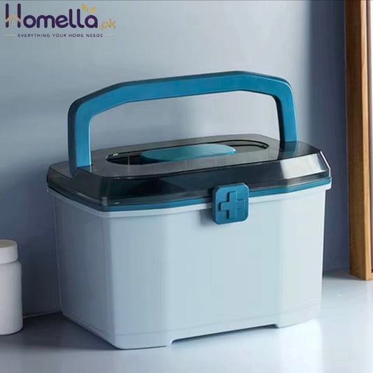 Plastic Storage Box Medical Box Organizer Double-Layer Multi-Functional Portable Medicine Cabinet Family Emergency first aid kit